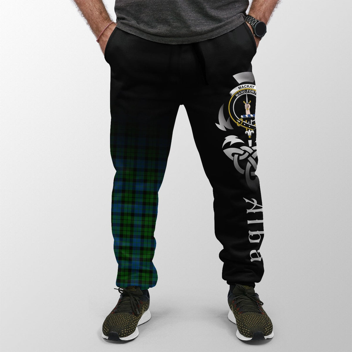 MacKay Modern Tartan Crest Jogger Sweatpants - Alba Celtic Style