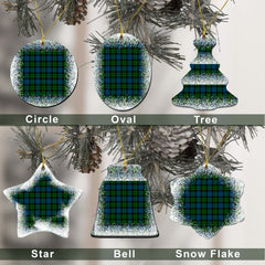 MacKay Tartan Christmas Ceramic Ornament - Snow Style