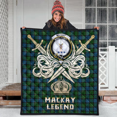 MacKay Modern Tartan Crest Legend Gold Royal Premium Quilt