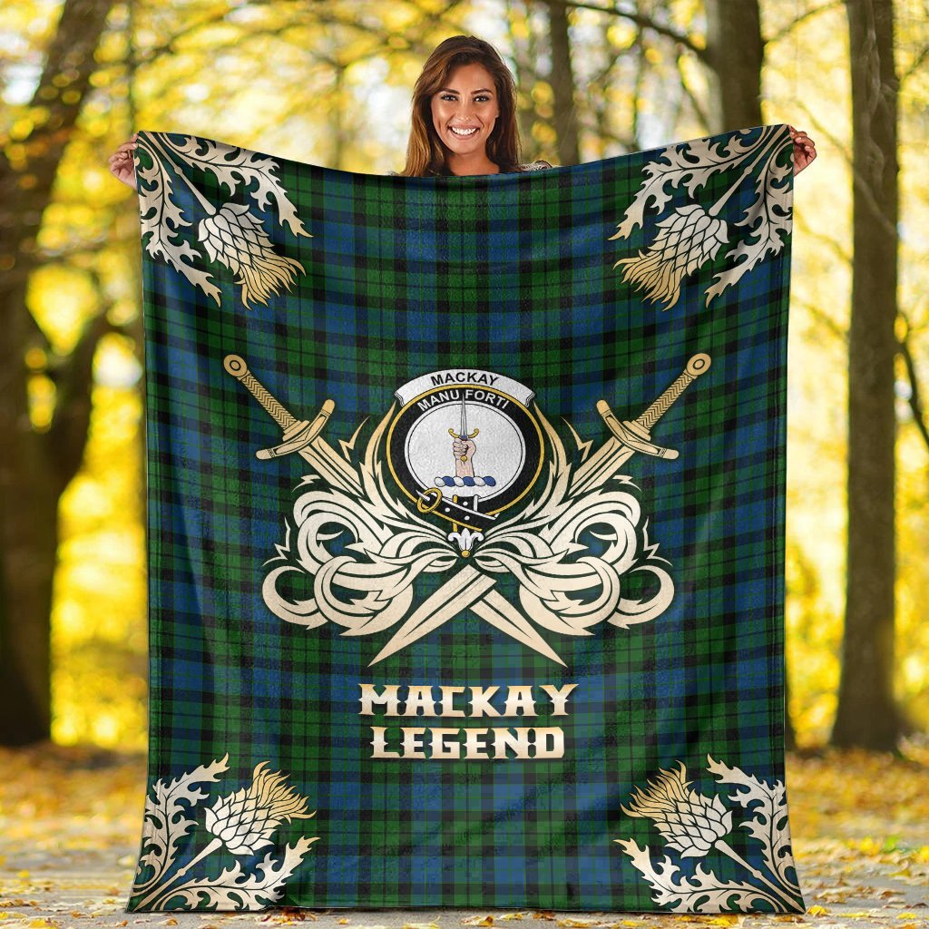 MacKay Modern Tartan Gold Courage Symbol Blanket