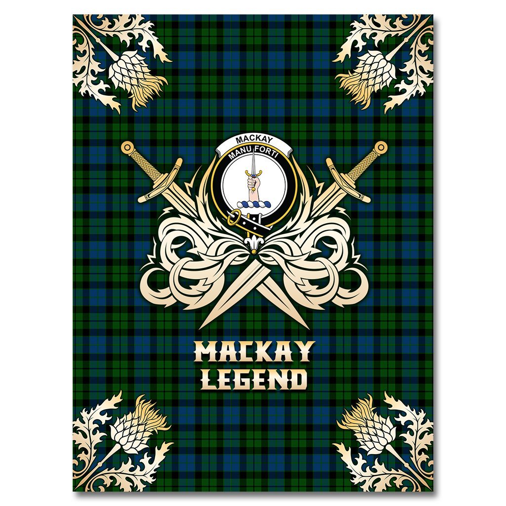 MacKay Modern Tartan Gold Courage Symbol Blanket
