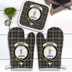 MacKay Weathered Tartan Crest Oven Mitt And Pot Holder (2 Oven Mitts + 1 Pot Holder)