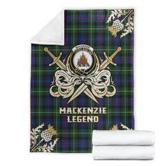 MacKenzie Modern Tartan Gold Courage Symbol Blanket
