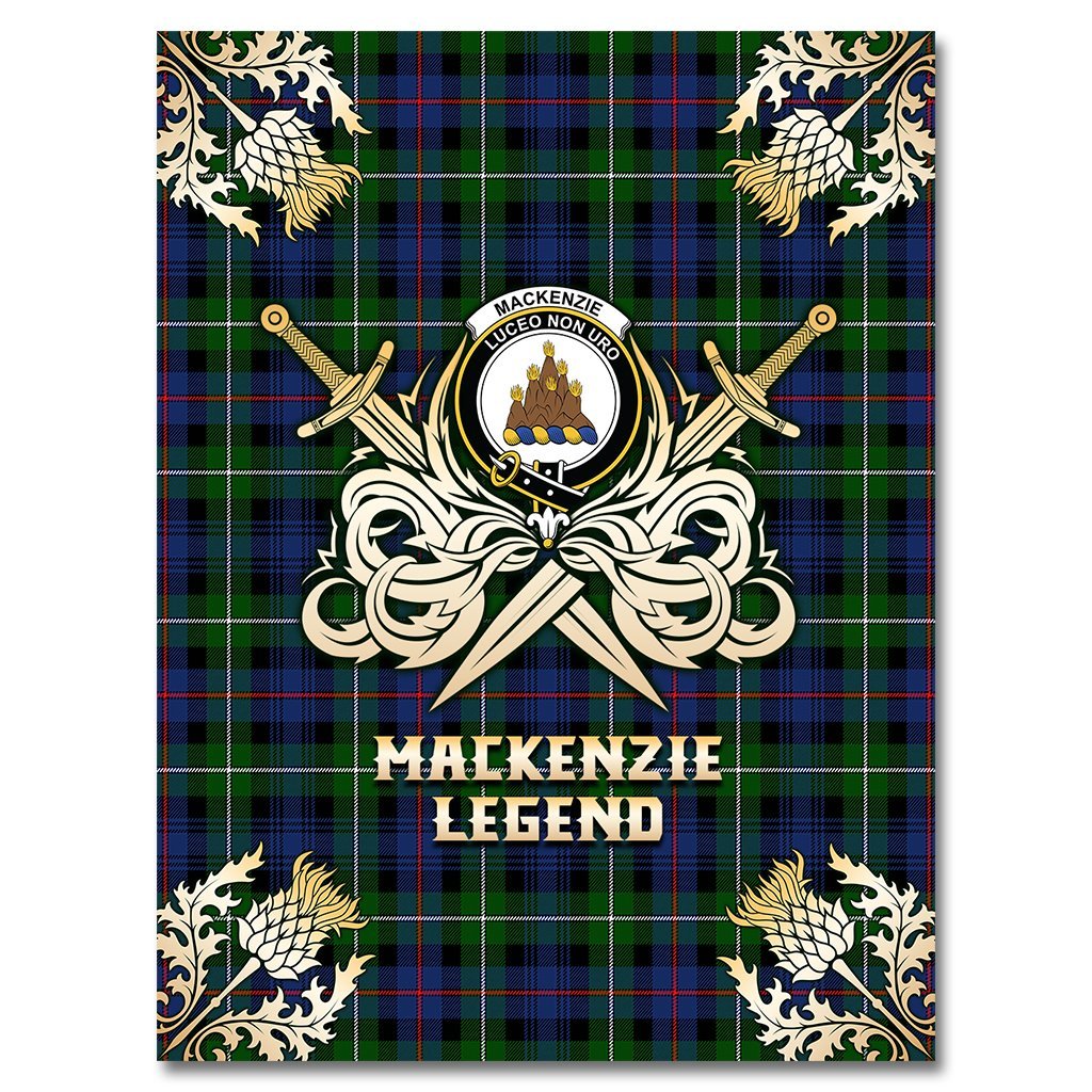 MacKenzie Modern Tartan Gold Courage Symbol Blanket
