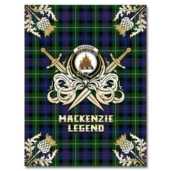 MacKenzie Modern Tartan Gold Courage Symbol Blanket