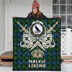 MacKie Tartan Crest Legend Gold Royal Premium Quilt
