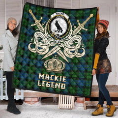 MacKie Tartan Crest Legend Gold Royal Premium Quilt