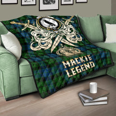 MacKie Tartan Crest Legend Gold Royal Premium Quilt