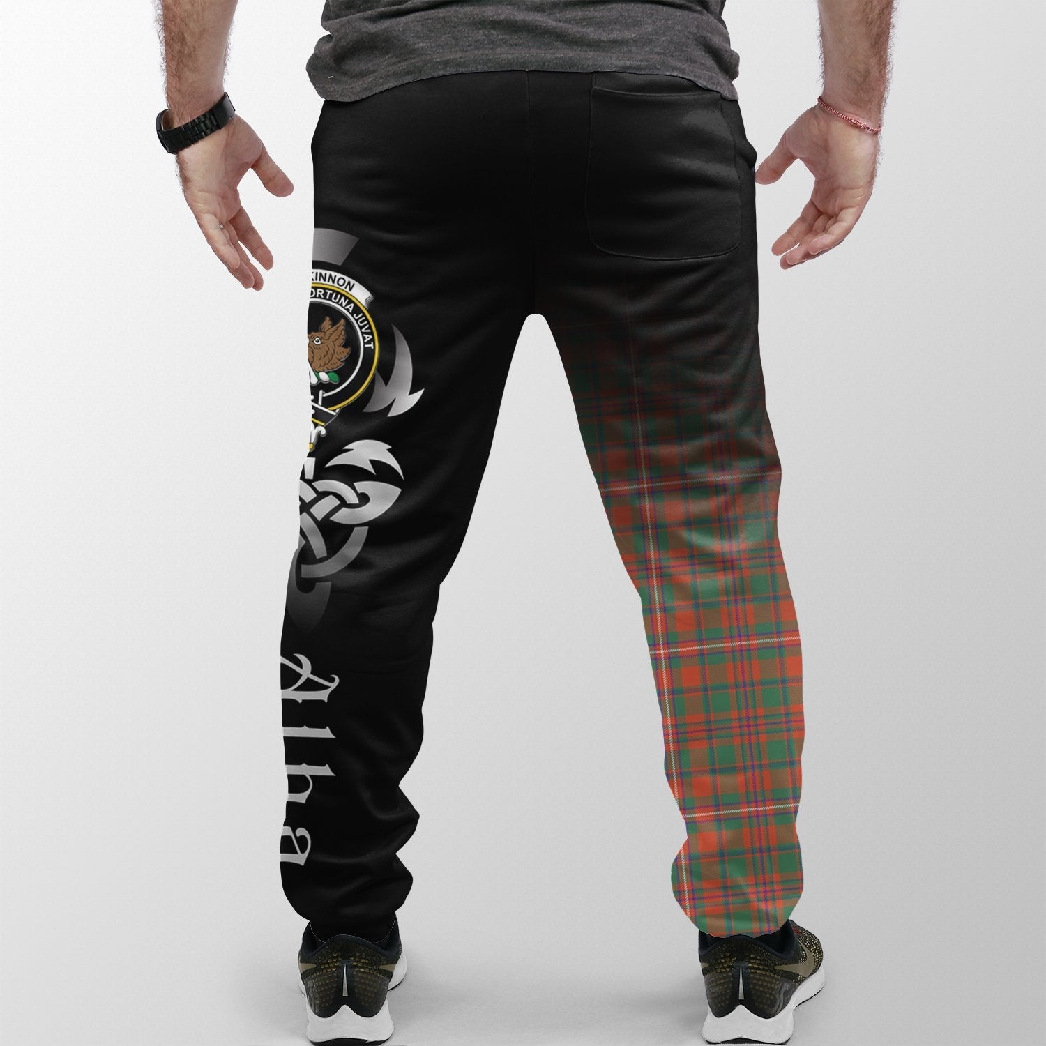 MacKinnon Ancient Tartan Crest Jogger Sweatpants - Alba Celtic Style