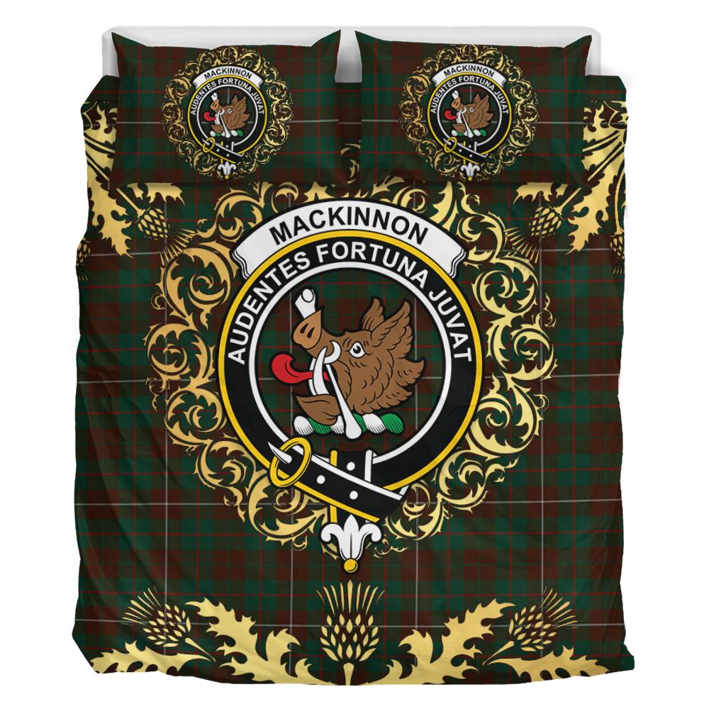 MacKinnon Hunting 03 Tartan Crest Bedding Set - Golden Thistle Style