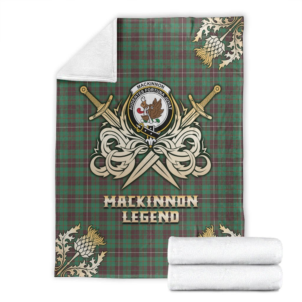 MacKinnon Hunting Ancient Tartan Gold Courage Symbol Blanket