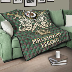 MacKinnon Hunting Ancient Tartan Crest Legend Gold Royal Premium Quilt