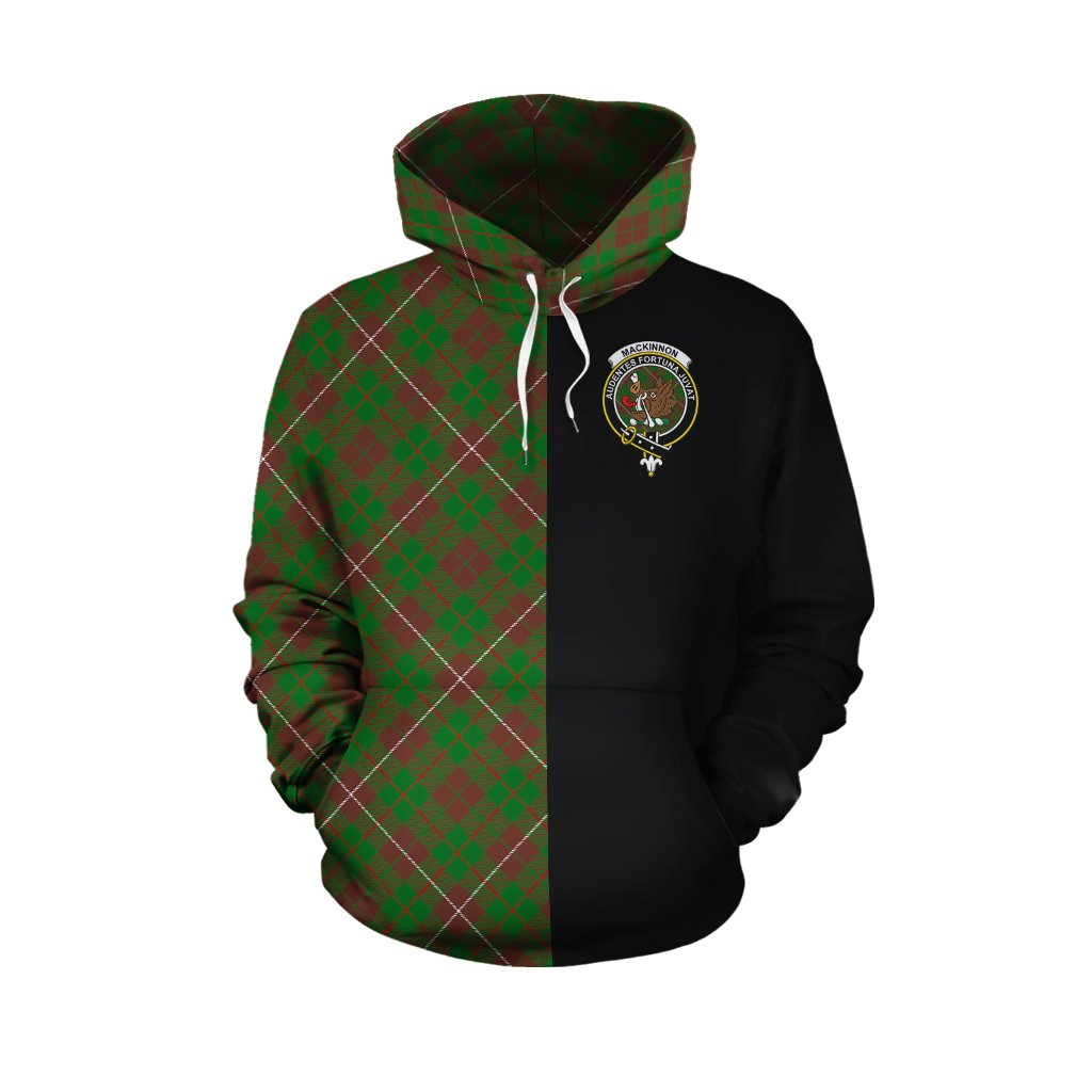 MacKinnon Hunting Modern Tartan Hoodie Half of Me - Cross Style