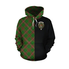 MacKinnon Hunting Modern Tartan Hoodie Half of Me - Cross Style