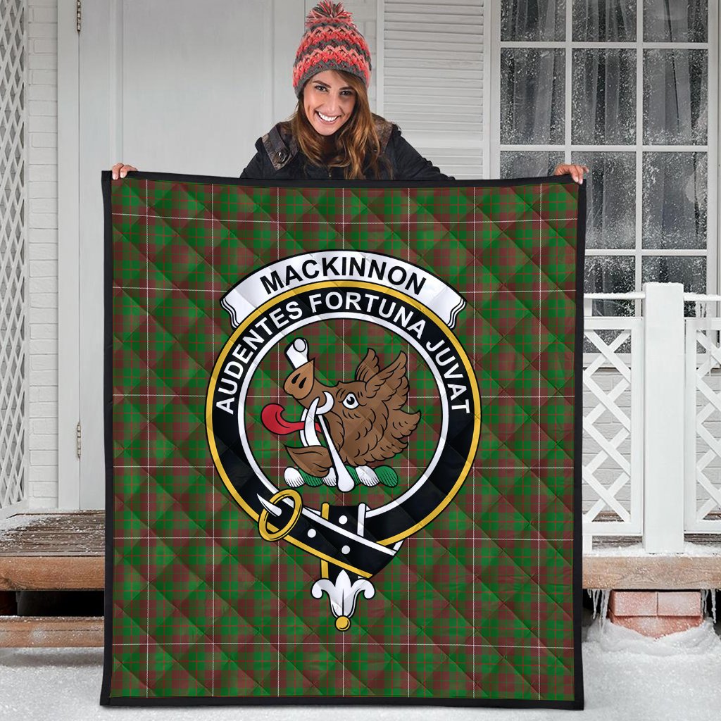 MacKinnon Hunting Modern Tartan Crest Quilt