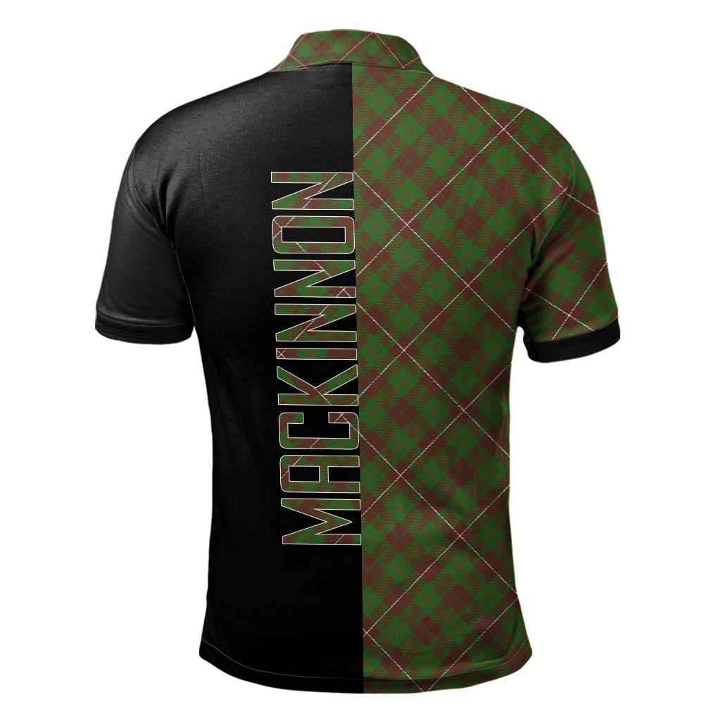 MacKinnon Hunting Modern Tartan Polo Shirt Half of Me - Cross Style