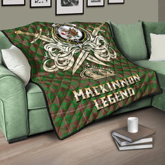 MacKinnon Hunting Modern Tartan Crest Legend Gold Royal Premium Quilt