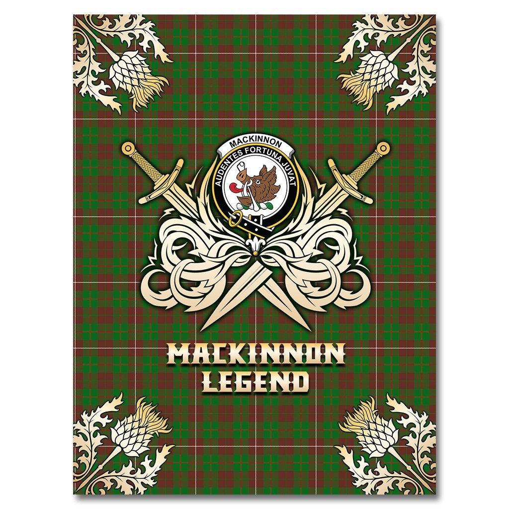 MacKinnon Hunting Modern Tartan Gold Courage Symbol Blanket