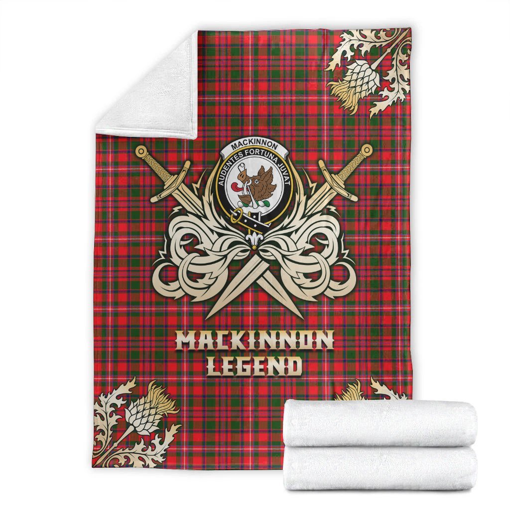MacKinnon Modern Tartan Gold Courage Symbol Blanket
