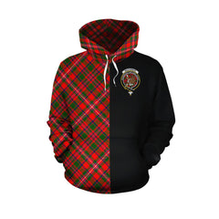 MacKinnon Modern Tartan Hoodie Half of Me - Cross Style