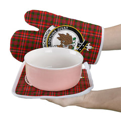 MacKinnon Modern Tartan Crest Oven Mitt And Pot Holder (2 Oven Mitts + 1 Pot Holder)