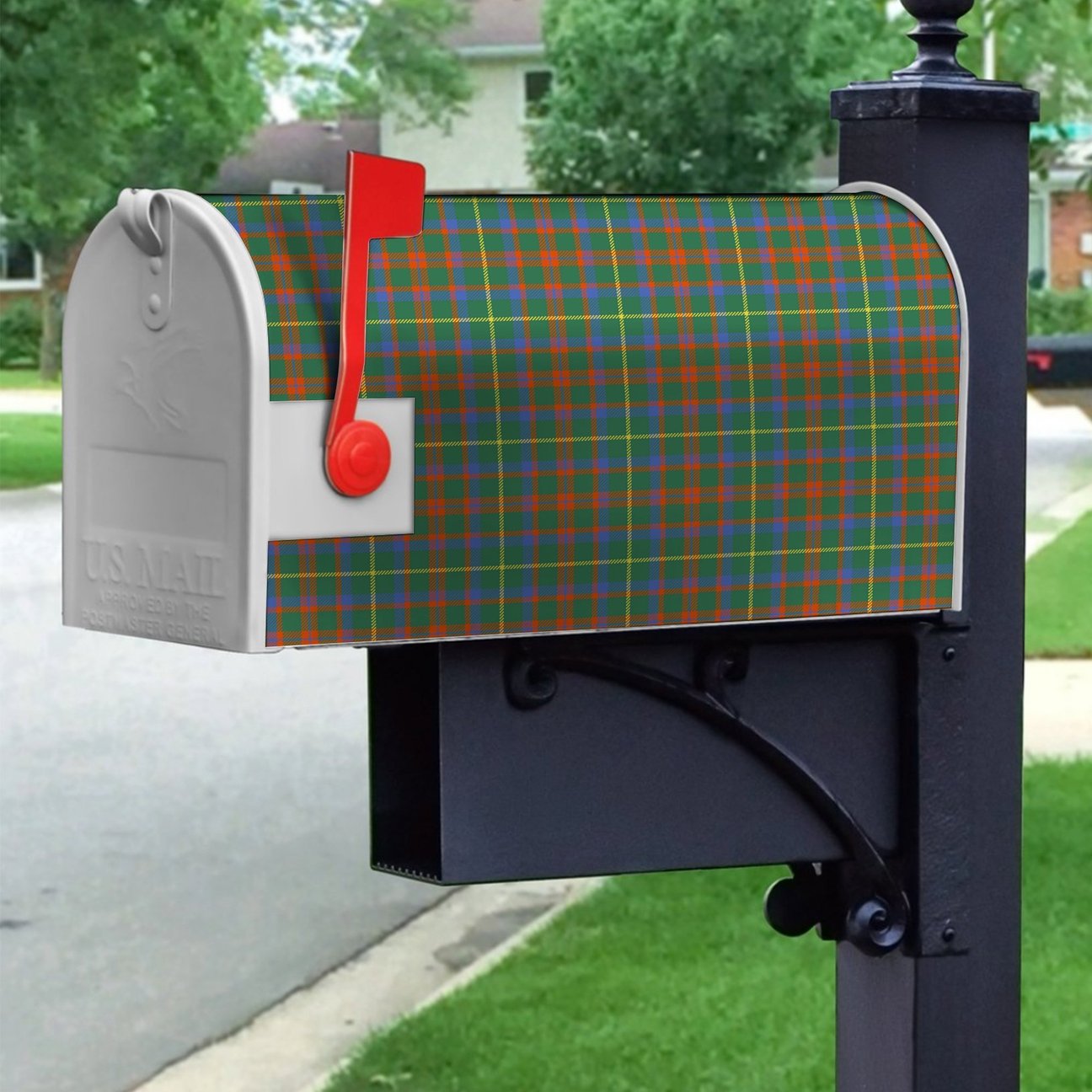 MacKintosh Hunting Ancient Tartan Crest Mailbox