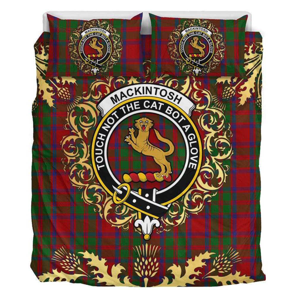 MacKintosh 01 Tartan Crest Bedding Set - Golden Thistle Style