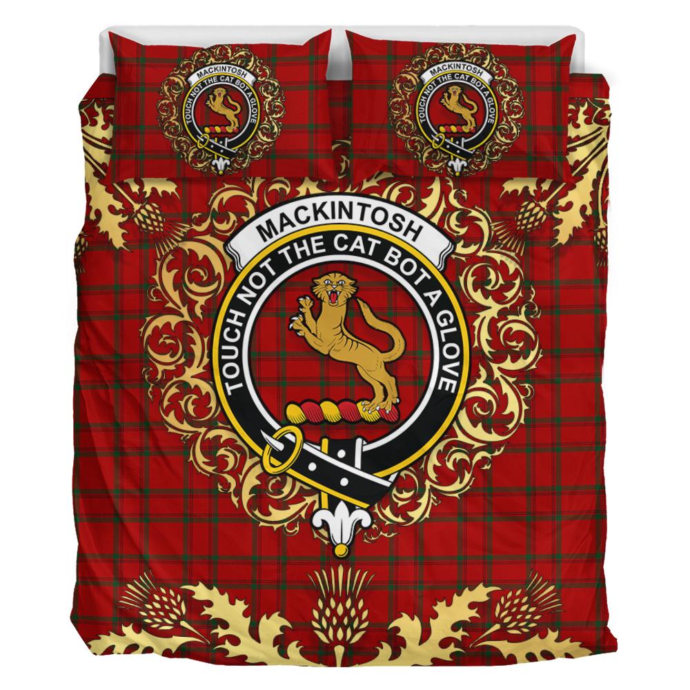 MacKintosh 02 Tartan Crest Bedding Set - Golden Thistle Style
