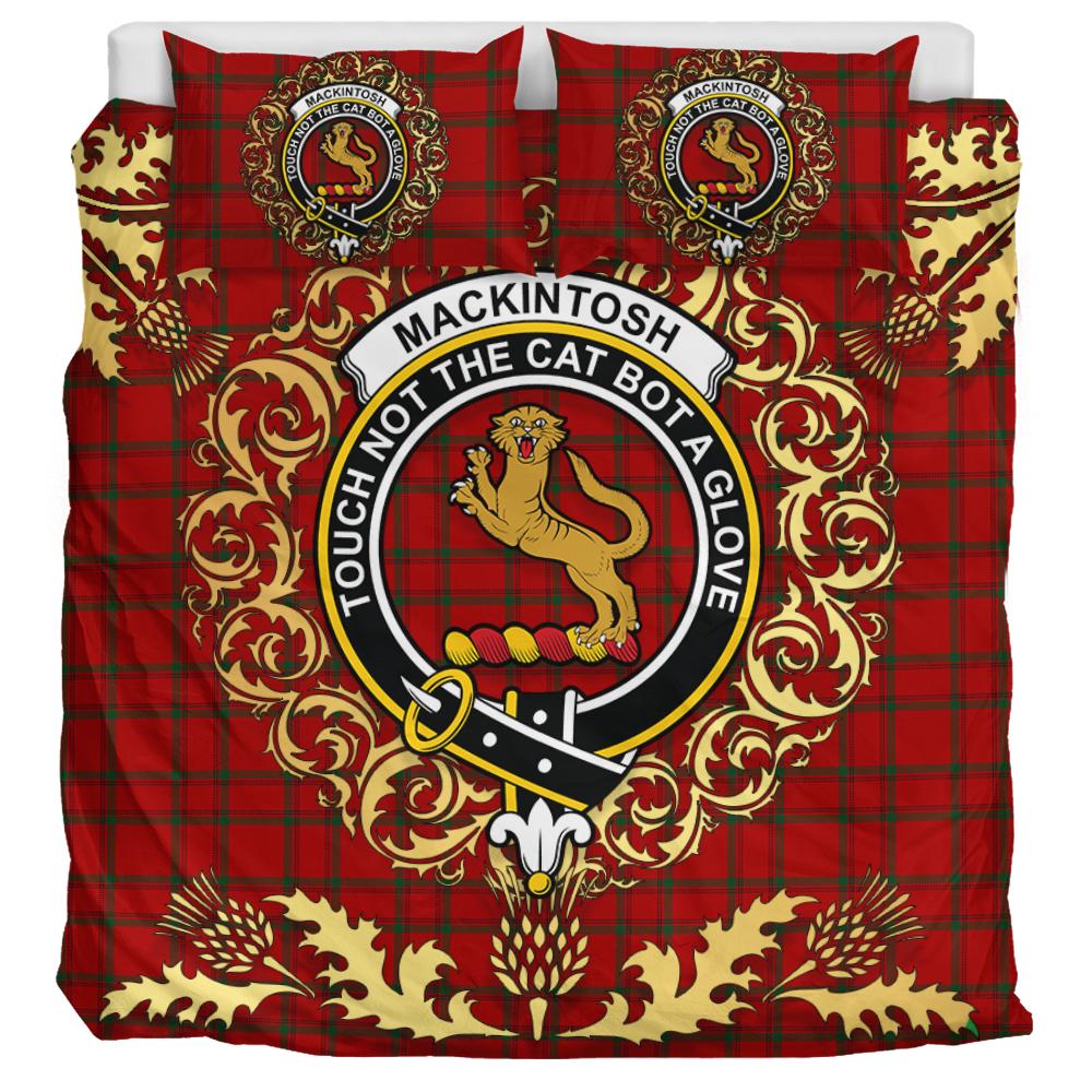MacKintosh 02 Tartan Crest Bedding Set - Golden Thistle Style