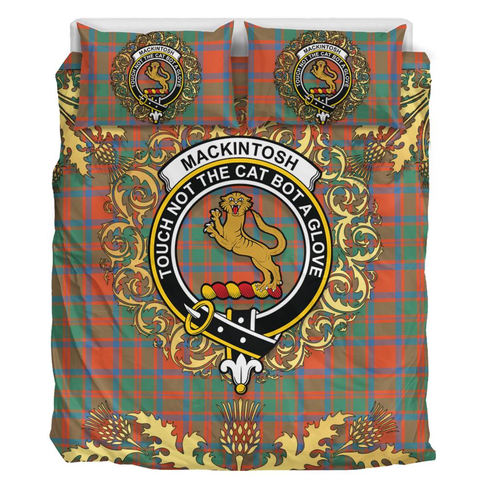 MacKintosh Ancient Tartan Crest Bedding Set - Golden Thistle Style