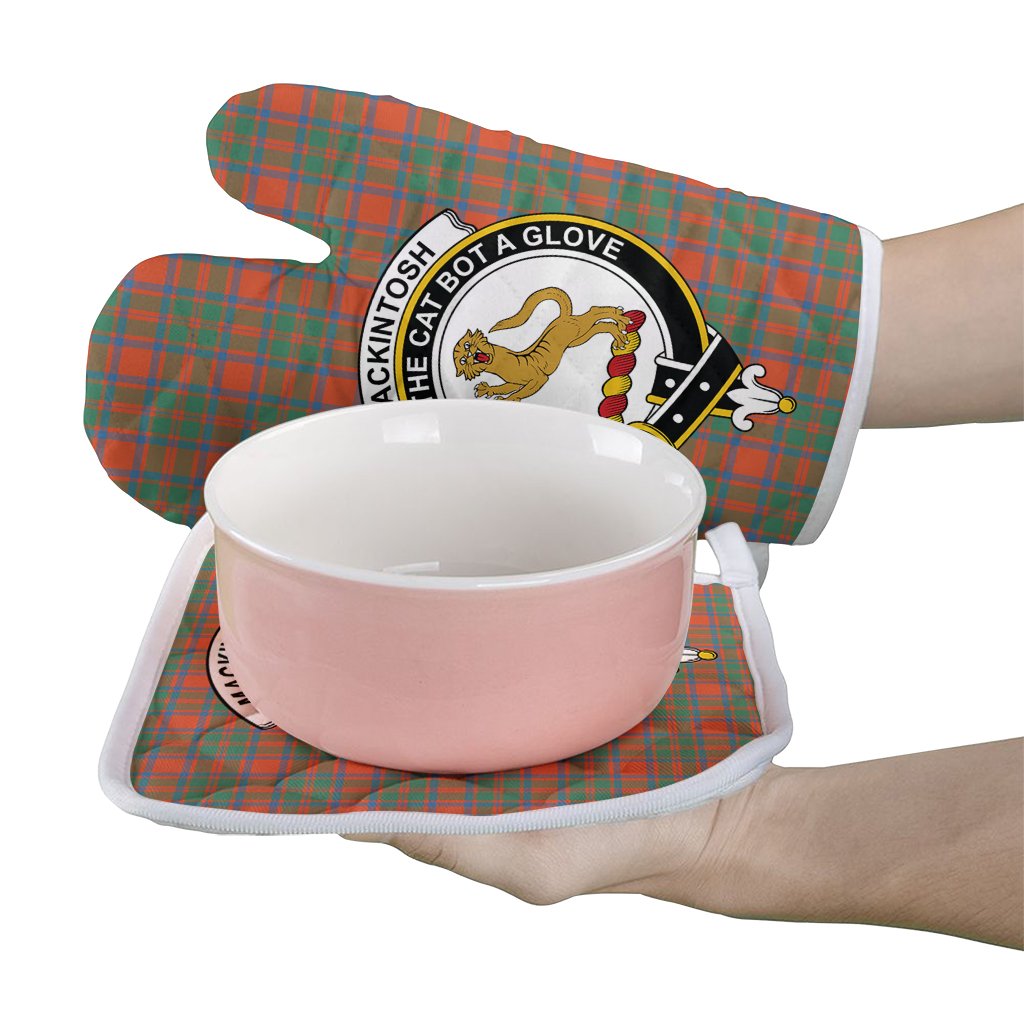 MacKintosh Ancient Tartan Crest Oven Mitt And Pot Holder (2 Oven Mitts + 1 Pot Holder)