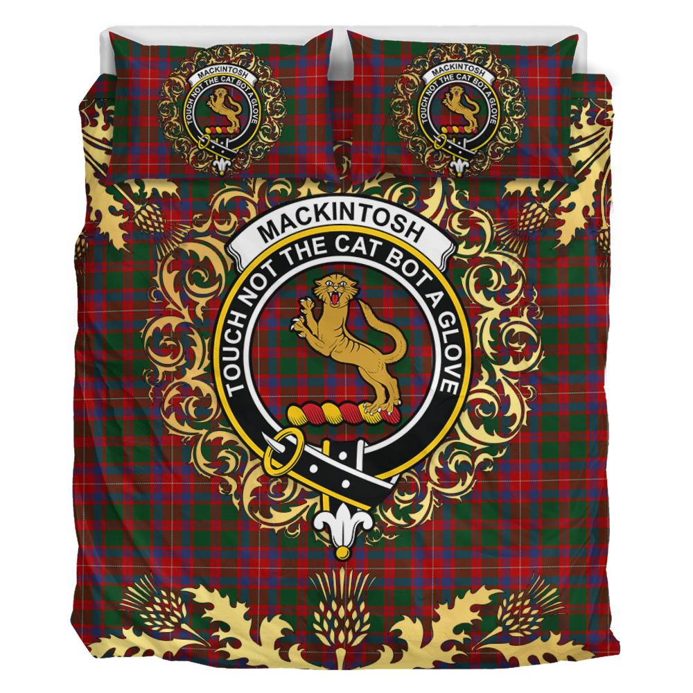 MacKintosh Geddes Tartan Crest Bedding Set - Golden Thistle Style