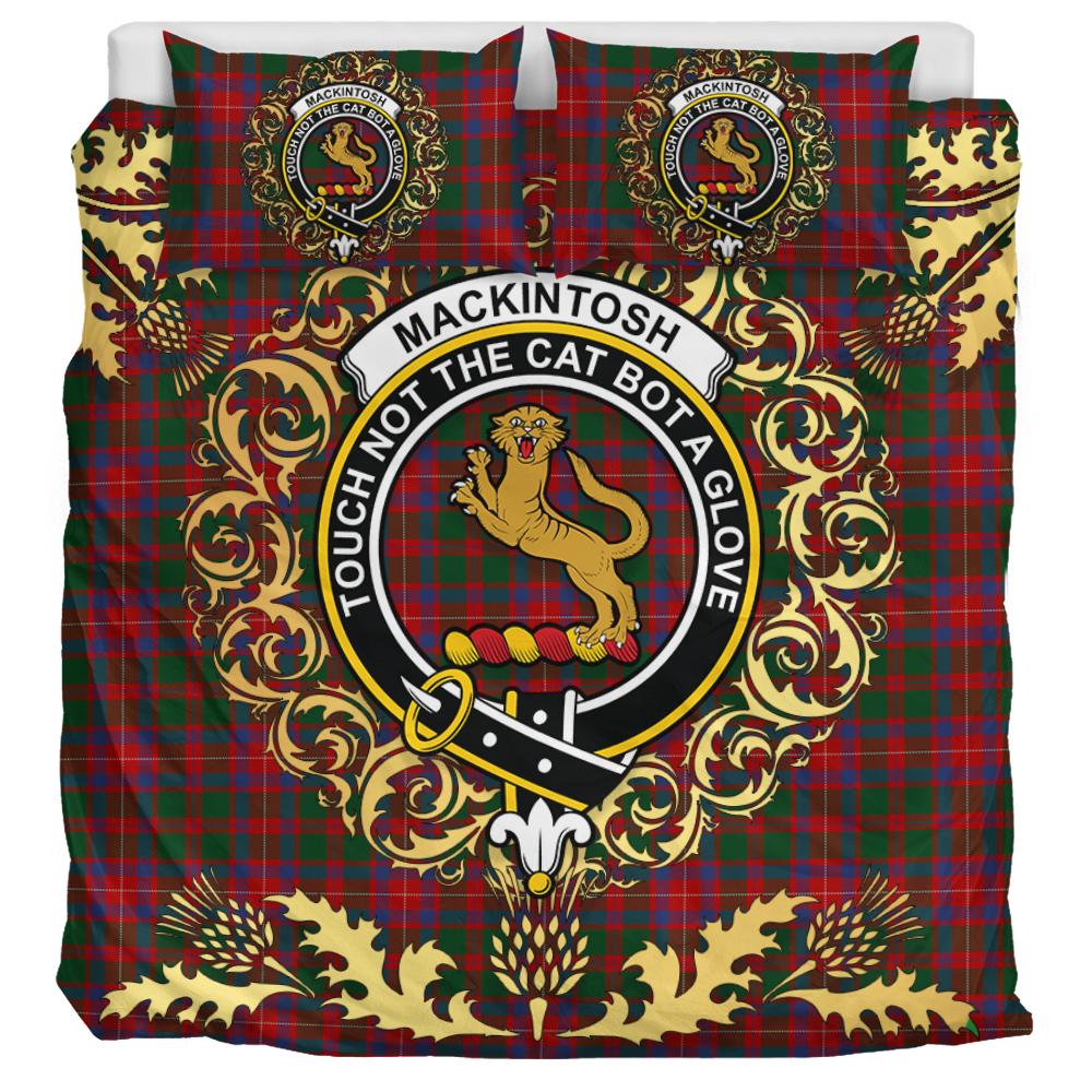 MacKintosh Geddes Tartan Crest Bedding Set - Golden Thistle Style