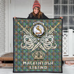 MacKintosh Hunting Ancient Tartan Crest Legend Gold Royal Premium Quilt