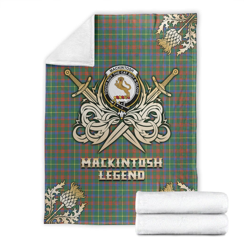 MacKintosh Hunting Ancient Tartan Gold Courage Symbol Blanket