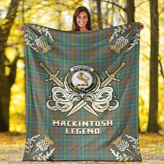 MacKintosh Hunting Ancient Tartan Gold Courage Symbol Blanket