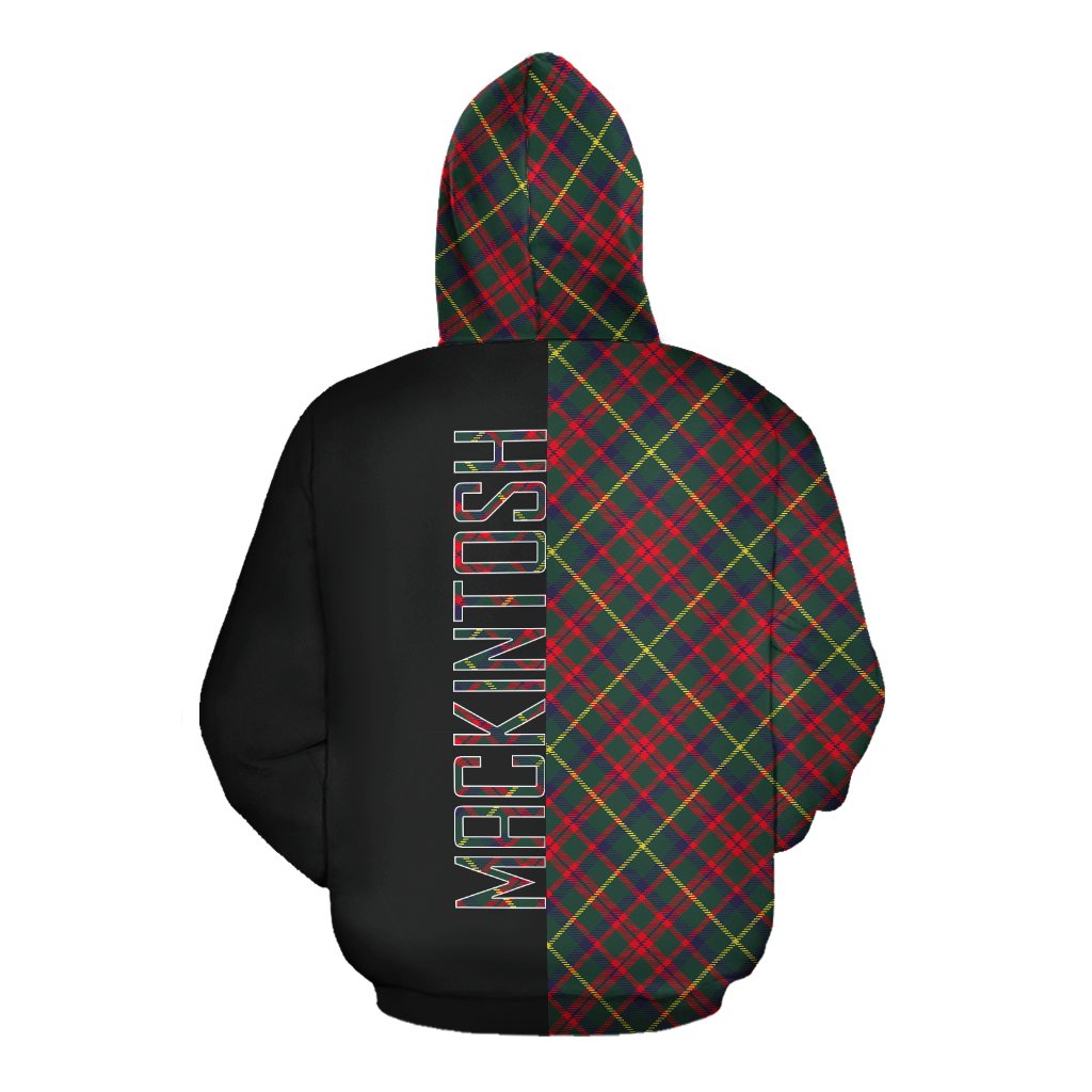 MacKintosh Hunting Modern Tartan Hoodie Half of Me - Cross Style