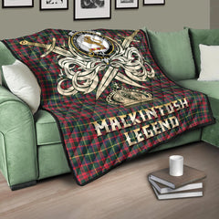 MacKintosh Hunting Modern Tartan Crest Legend Gold Royal Premium Quilt