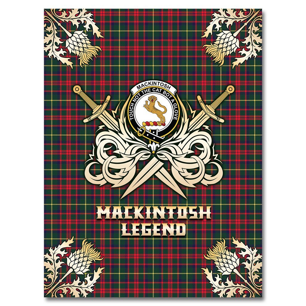 MacKintosh Hunting Modern Tartan Gold Courage Symbol Blanket