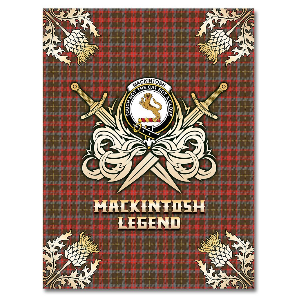 MacKintosh Hunting Weathered Tartan Gold Courage Symbol Blanket