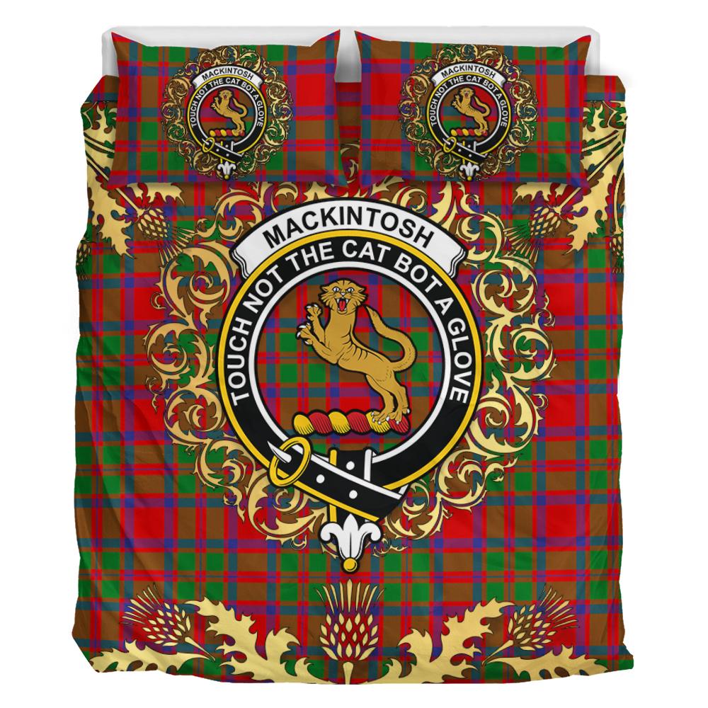 MacKintosh Modern Tartan Crest Bedding Set - Golden Thistle Style