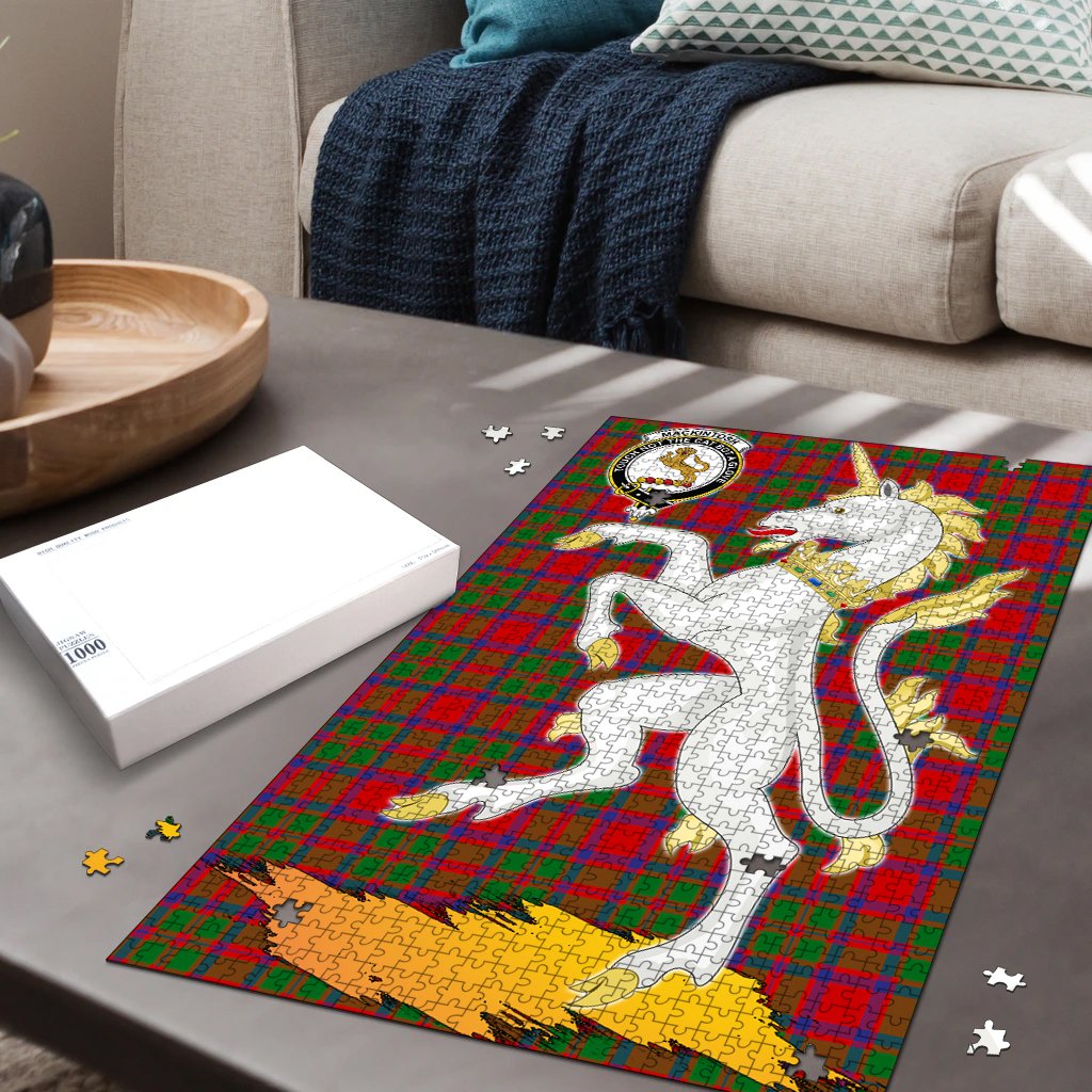 MacKintosh Modern Tartan Crest Unicorn Scotland Jigsaw Puzzles