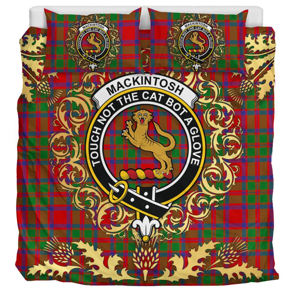 MacKintosh Modern Tartan Crest Bedding Set - Golden Thistle Style
