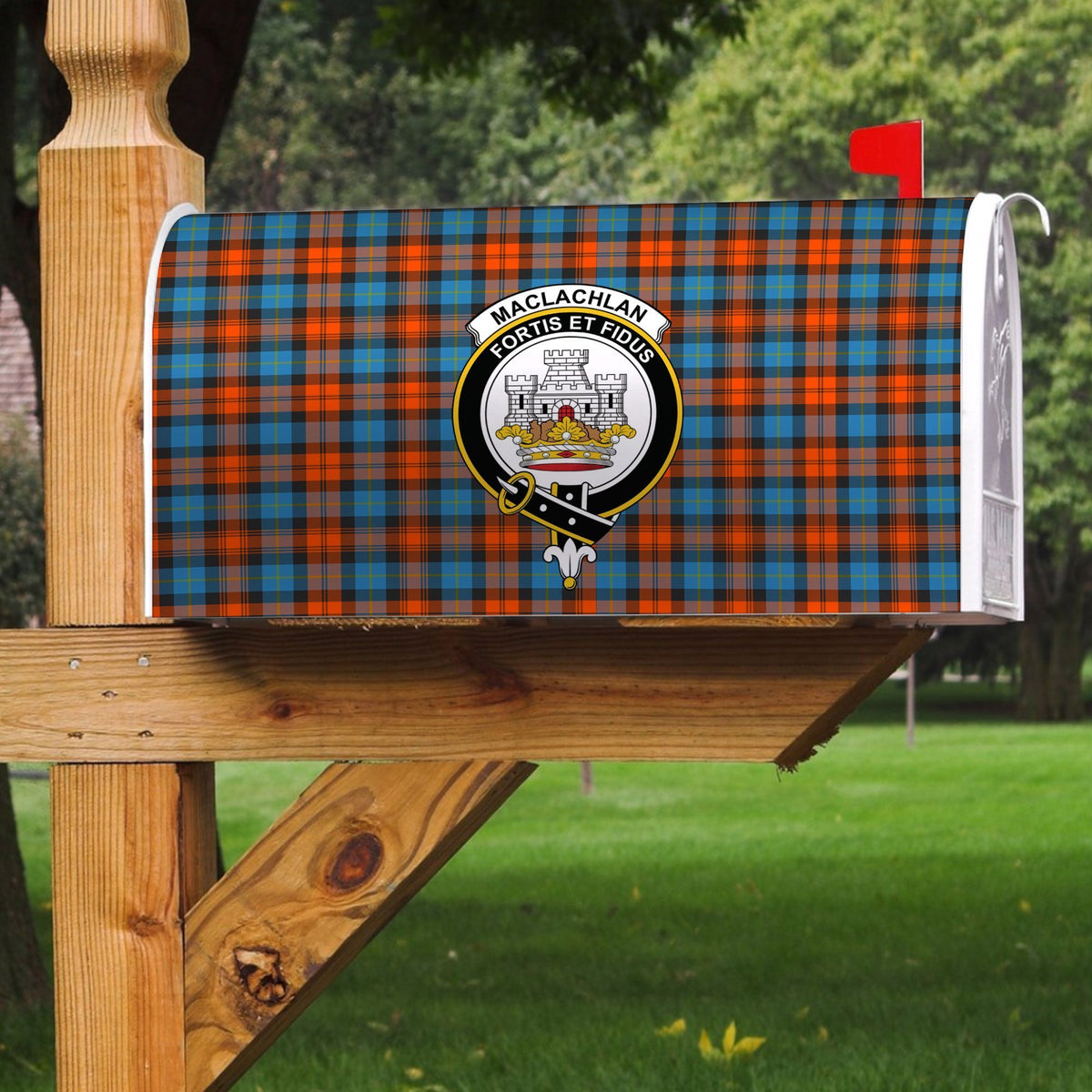 MacLachlan Ancient Tartan Crest Mailbox