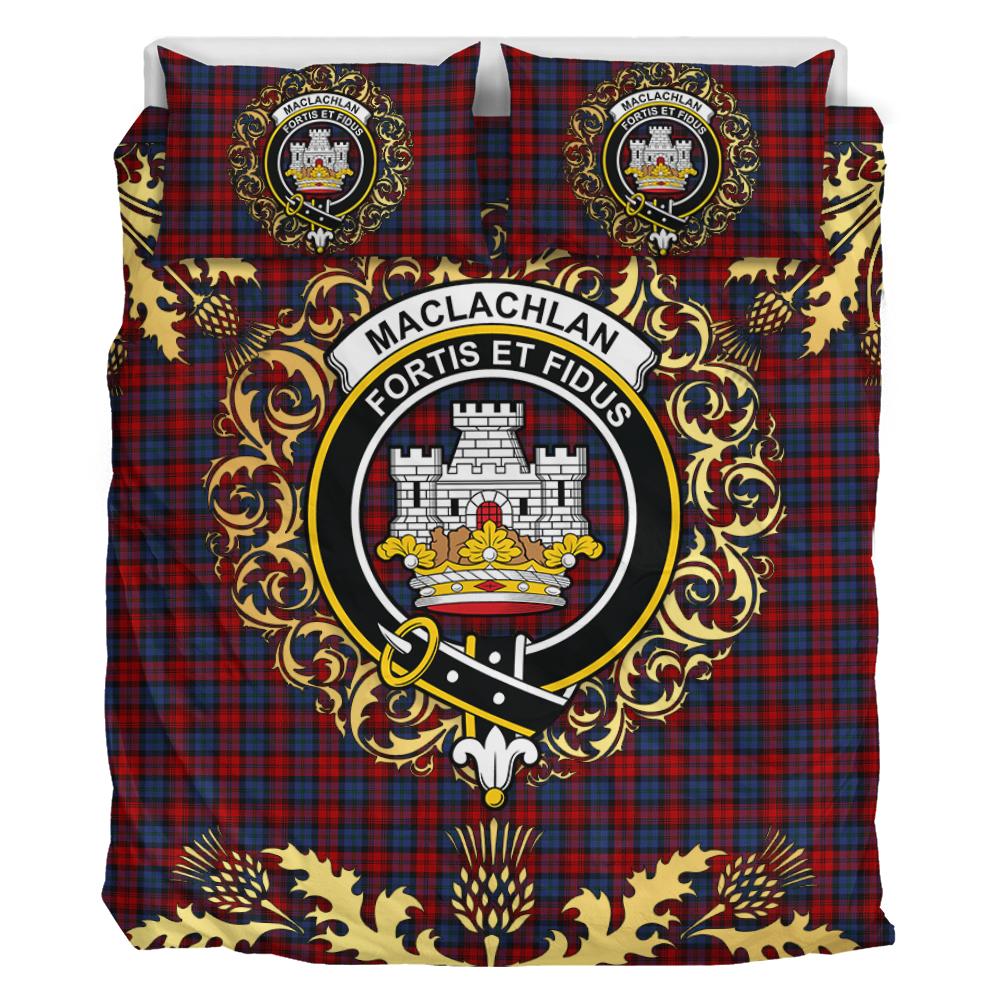 MacLachlan 02 Tartan Crest Bedding Set - Golden Thistle Style