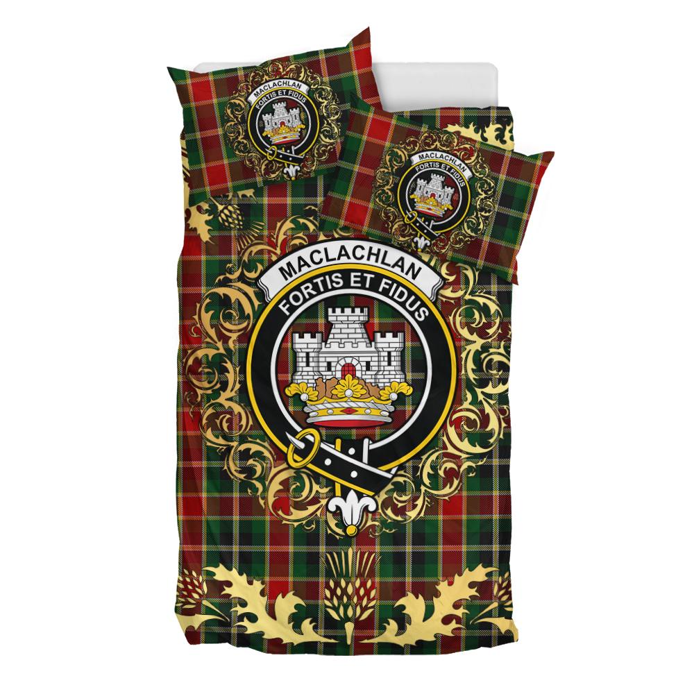 MacLachlan 03 Tartan Crest Bedding Set - Golden Thistle Style