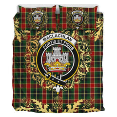 MacLachlan 03 Tartan Crest Bedding Set - Golden Thistle Style