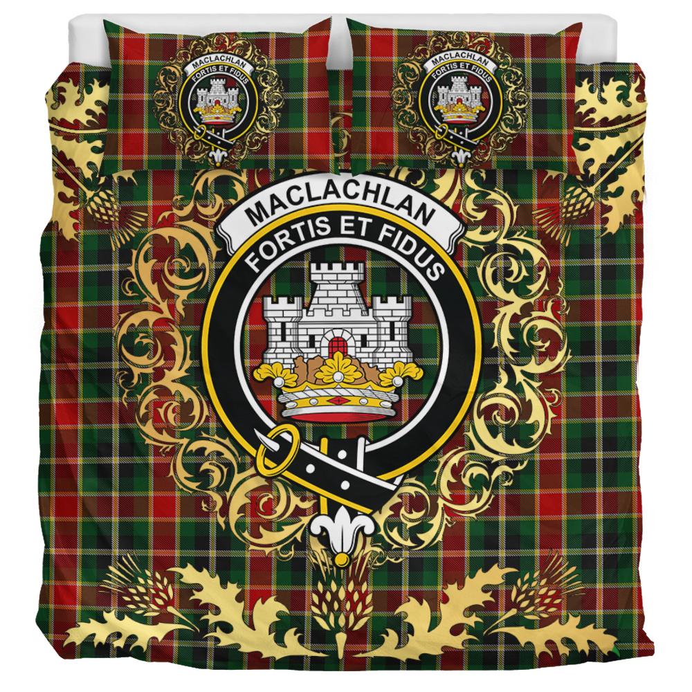 MacLachlan 03 Tartan Crest Bedding Set - Golden Thistle Style