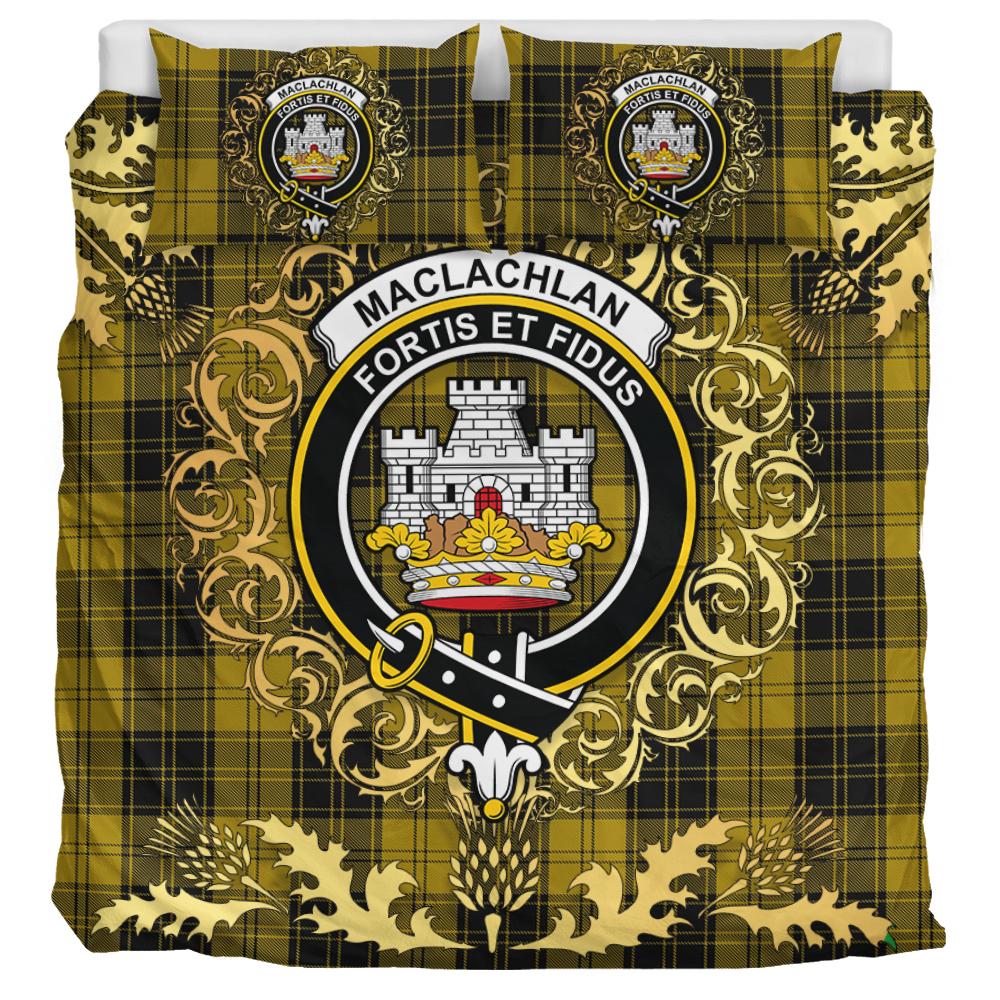 MacLachlan 04 Tartan Crest Bedding Set - Golden Thistle Style