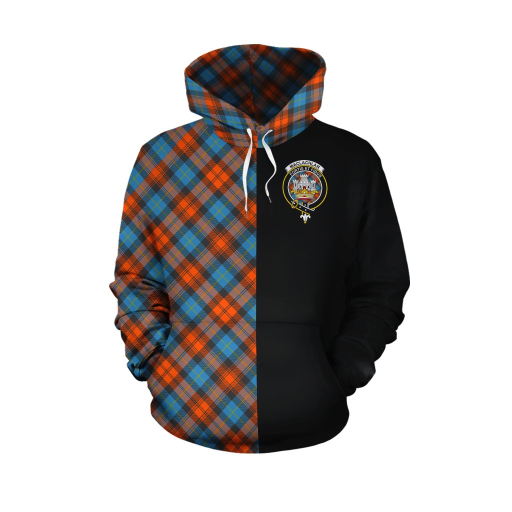 MacLachlan Ancient Tartan Hoodie Half of Me - Cross Style